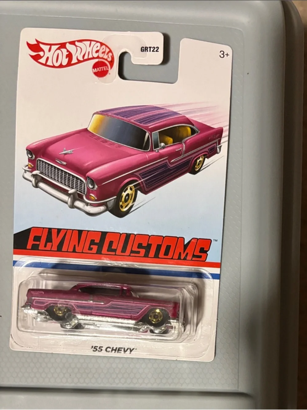Hot Wheels Flying Customs '55 Chevy Toy Car - Pink